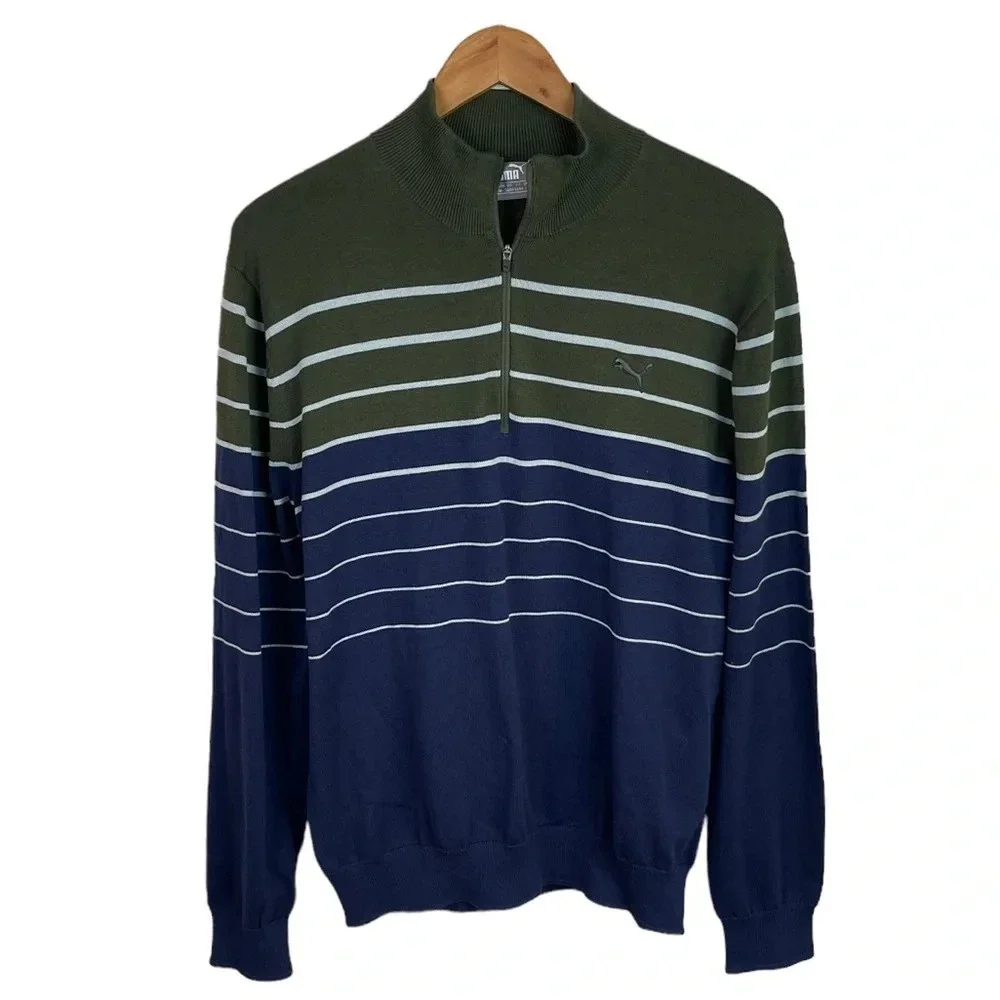 LS105 Mens Puma Brand Quarter Zip Pullover Sweater M